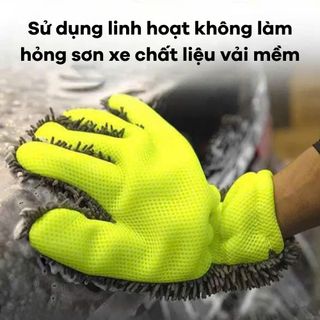 Găng Tay Rửa Xe Ô Tô, Xe Máy – Siêu Mềm, Dày Dặn, Thấm Nước Tạo Bọt Tốt, Chống Trầy Xước
