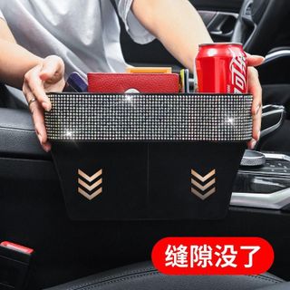 Khay để đồ khe ghế , khay đựng đồ đính đá 2 bên ghế lại , ghế phụ