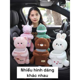 Hộp Đựng Khăn Giấy Hai Trong Một Dễ Thương Tiện Dụng Cho Xe Hơi Phụ Tùng Nội Thất
