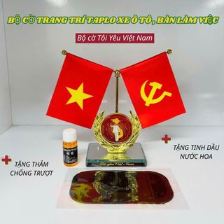 Bộ Cờ Công An Nhân Dân Việt Nam Trang Trí Taplo Ô Tô, Bàn Làm Việc - Mộc Lan Yêu Xe