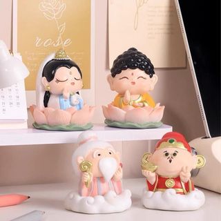 Tượng phật mini để bàn trang trí nhà cửa ô tô - KT 7.5x6x5.5 Decor