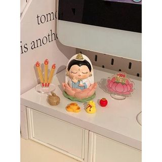Tượng phật mini để bàn trang trí nhà cửa ô tô - KT 7.5x6x5.5 Decor