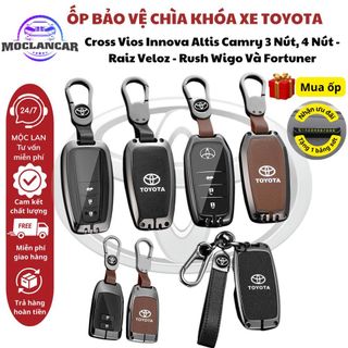 Ốp Khóa Kim Loại Dành Cho Nhiều Loại Xe Của Toyota Cross Vios Innova Altis Camry 3 Nút, 4 Nút - Raiz Veloz - Rush Wigo Và Fortuner