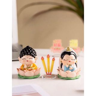 Tượng phật mini để bàn trang trí nhà cửa ô tô - KT 7.5x6x5.5 Decor