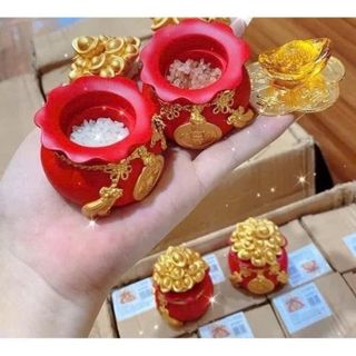 Hũ Đựng Muối,Gạo Tài Lộc,Hũ Thần Tài Trang Trí Ban Thờ Hoặc Bàn Làm Việc Mang Đến Sự May Mắn
