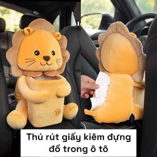 Hộp Đựng Khăn Giấy Hai Trong Một Dễ Thương Tiện Dụng Cho Xe Hơi Phụ Tùng Nội Thất