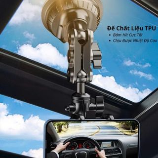 Giá đỡ điện thoại ô tô Phụ Kiện Cao Su hút chân không, kẹp điện thoại hít kính B1 chất liệu hợp kim cao cấp xoay 360 độ mẫu mới 2024