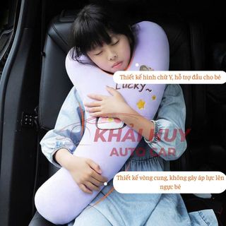 Gối Ôm, Gối Tựa Đầu Khi Ngủ Cho Bé Trên Ô Tô, Gối Ôm Chữ Y Thiết Kế Họa Tiết Xinh Xắn, Dễ Thương