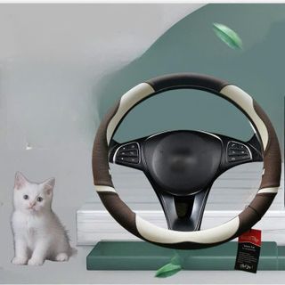 Bọc Vô Lăng ô Tô Tai Mèo Dễ Thương-Bọc Vô Lăng Da Pu Carbon Cao Cấp Phù Hợp Với Xe 4 Đến 7 Chỗ