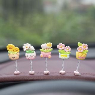 SET 5 Chậu Hoa Lò Xo Mini Trang Trí Xe, Bàn Làm Việc, Nhà Cửa,...Khaihuyauto