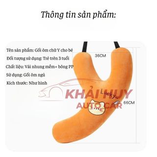 Gối Ôm, Gối Tựa Đầu Khi Ngủ Cho Bé Trên Ô Tô, Gối Ôm Chữ Y Thiết Kế Họa Tiết Xinh Xắn, Dễ Thương