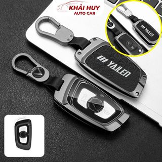 Ốp Chìa Khóa VinFast Kim Loại + Lưng Da Trong Suốt – Chống Trầy, Bền Đẹp, Kèm Móc Da