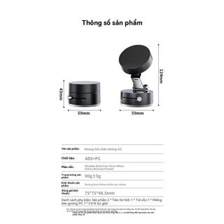 Giá Đỡ Điện Thoại Di Động Từ Tính Chân Không , Xoay 360 Độ Hai Mặt , Có Thể Gập Lại Đa Chức Năng