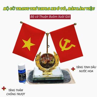 BỘ CỜ 3 BÁC ĐÍNH PHA LÊ TRANG TRÍ TAPLO XE Ô TÔ , BÀN LÀM VIỆC