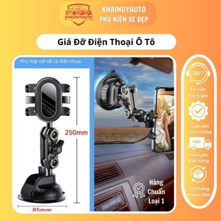 Giá đỡ điện thoại ô tô hút chân không, kẹp điện thoại hít kính B1 chất liệu hợp kim cao cấp xoay 360 độ mẫu mới 2024