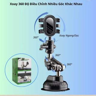 Giá đỡ điện thoại ô tô Phụ Kiện Cao Su hút chân không, kẹp điện thoại hít kính B1 chất liệu hợp kim cao cấp xoay 360 độ mẫu mới 2024