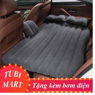 (Tặng Kèm Bơm) Đệm Hơi Ô Tô Sóng Thẳng Chất Liêu Nhung Cao Cấp Loại Dày Dặn Cho Xe 4-5 Chỗ