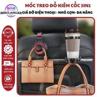 Móc Treo Đồ Sau Xe 2in1 - Giá Treo Sau Xe Kèm Để Cốc Siêu Tiện Lợi - Moclancar