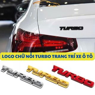 Logo Chữ Nổi TURBO 3D Dán Đuôi Xe, Sườn Xe Trang Trí Ô Tô Cao Cấp, Chống Nước Nhiều Màu Lựa Chọn