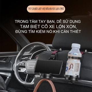 Móc Treo Đồ Sau Xe 2in1 - Giá Treo Sau Xe Kèm Để Cốc Siêu Tiện Lợi - Moclancar
