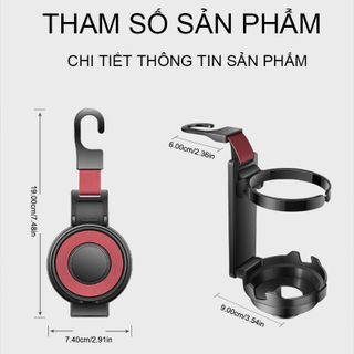 Móc Treo Đồ Sau Xe 2in1 - Giá Treo Sau Xe Kèm Để Cốc Siêu Tiện Lợi - Moclancar