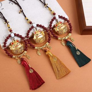 Khánh Mèo Nội thất ô tô Thần Tài Mang Lại May Mắn - Tài Lộc -Bình An - Trang Trí Xe Hơi Treo Gương Chiếu Hậu Nhựa