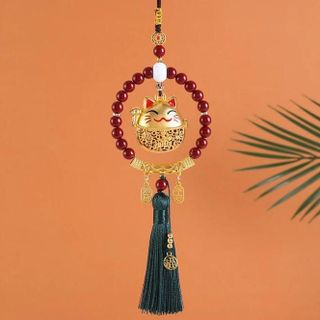 Khánh Mèo Nội thất ô tô Thần Tài Mang Lại May Mắn - Tài Lộc -Bình An - Trang Trí Xe Hơi Treo Gương Chiếu Hậu Nhựa