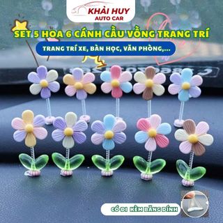 SET 5 Hoa 6 Cánh Sắc Màu Trang Trí Xe Bàn Học, Văn Phòng,... Khaihuyauto