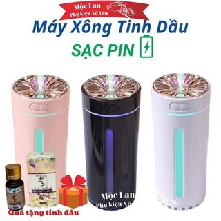 Máy Xông Tinh Dầu đèn led khử mùi xe hơi Humidifier ô tô và bàn làm việc tiện lợi - tặng TD