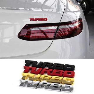 Logo Chữ Nổi TURBO 3D Dán Đuôi Xe, Sườn Xe Trang Trí Ô Tô Cao Cấp, Chống Nước Nhiều Màu Lựa Chọn
