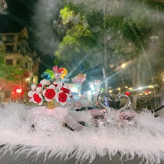 Thiên nga đá đôi có đế đặt tablo ô tô, trang trí văn phòng.Thiên nga trang trí xe sang trọng, cao cấp
