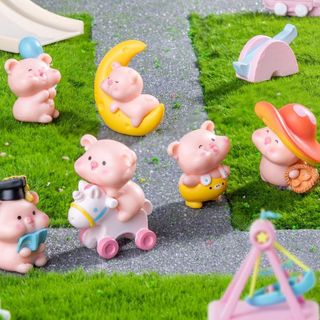 Mô Hình Tiểu Cảnh Heo Con Vui Chơi Tiểu Cảnh Trang Trí DVD Ô Tô Sen Đá, Hồ Cá,Ô Tô,Bàn Làm Việc