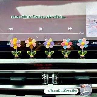 SET 5 Hoa 6 Cánh Sắc Màu Trang Trí Xe Bàn Học, Văn Phòng,... Khaihuyauto