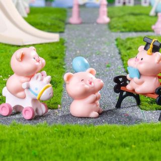 Mô Hình Tiểu Cảnh Heo Con Vui Chơi Tiểu Cảnh Trang Trí DVD Ô Tô Sen Đá, Hồ Cá,Ô Tô,Bàn Làm Việc