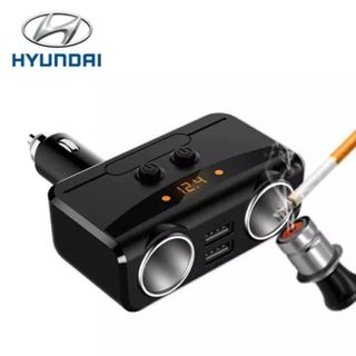Hy-32-Tẩu sạc ô tô-chia 2 tẩu-2 cổng tiện lợi -xoay 90 độ