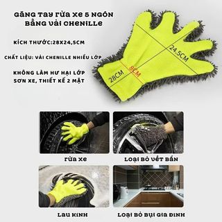 Găng Tay Lông Cừu San Hô Mềm Mại Thấm Hút Nước Vệ Sinh Cửa Kính Xe Hơi-Chống Nước, Mềm Mại, Chống Trầy Xước, Dễ Sử Dụng