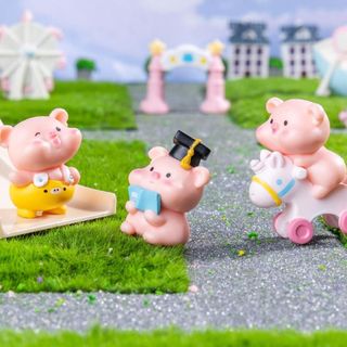 Mô Hình Tiểu Cảnh Heo Con Vui Chơi Tiểu Cảnh Trang Trí DVD Ô Tô Sen Đá, Hồ Cá,Ô Tô,Bàn Làm Việc