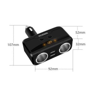 Hy-32-Tẩu sạc ô tô-chia 2 tẩu-2 cổng tiện lợi -xoay 90 độ