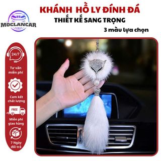 Khánh Treo Hồ Ly Đính Đá Trang Trí Gương Nội Thất Ô Tô - 3 Màu Lựa Chọn