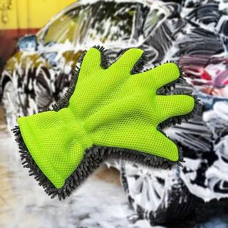 Găng Tay Lông Cừu San Hô Mềm Mại Thấm Hút Nước Vệ Sinh Cửa Kính Xe Hơi-Chống Nước, Mềm Mại, Chống Trầy Xước, Dễ Sử Dụng