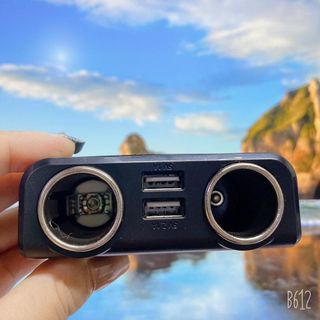 Hy-32-Tẩu sạc ô tô-chia 2 tẩu-2 cổng tiện lợi -xoay 90 độ