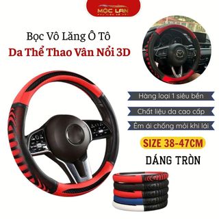 Bọc Vô Lăng Ô Tô L25 SIZE 40CM Da Thể Thao Vân Nổi 3D Cao Cấp Chống Trơn Trượt Không Bám Mồ Hôi Tay