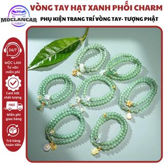 Vòng Tay Hạt Xanh Phối Charm Hồ Lô/ Hoa – Phụ Kiện Trang Sức Thời Trang Nữ, Dễ Phối Đồ