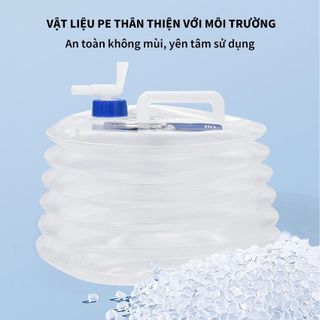 Thùng Đựng Nước Gấp Gọn Đi Du Lịch Dã Ngoại Siêu Nhẹ Dung Tích 5L 10l 15L- Có Van Đóng Mở khaihuyauto