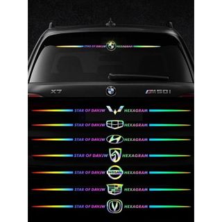 Tem Decal Dán Trang Trí Xe Ô Tô Laser Phản Quang Biểu Tượng "STARCFDAVID - Logo Hãng Xe - HEXAGRAM..