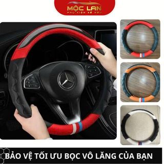 Bọc vô lăng vân carbon phối da cao cấp nhiều màu - Size 38cm L06 phù hợp với xe 4 đến 7 chỗ hiện nay