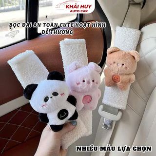 Bọc Dây Đai An Toàn Ô Tô Cute Hoạt Hình Gấu Nâu, Lợn Hồng, Thỏ Hồng – Đệm Vai Dễ Thương Mềm Êm Phù Hợp Mọi Loại Xe