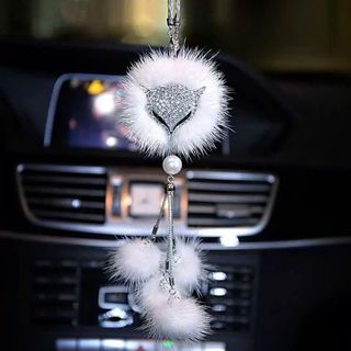 Khánh Treo Hồ Ly Đính Đá Trang Trí Gương Nội Thất Ô Tô - 3 Màu Lựa Chọn