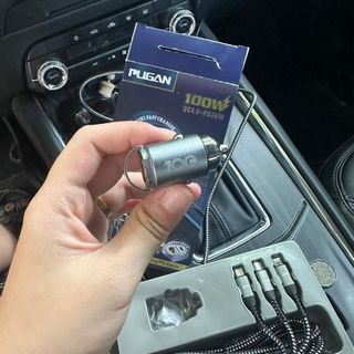 Bộ tẩu âm sạc nhanh 100W QC4.0 1 type C thiết kế vòng kéo dễ dàng cắm và rút phích cắm Phụ Kiện