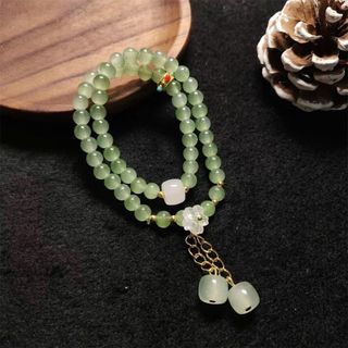 Vòng Tay Hạt Xanh Phối Charm Hồ Lô/ Hoa – Phụ Kiện Trang Sức Thời Trang Nữ, Dễ Phối Đồ